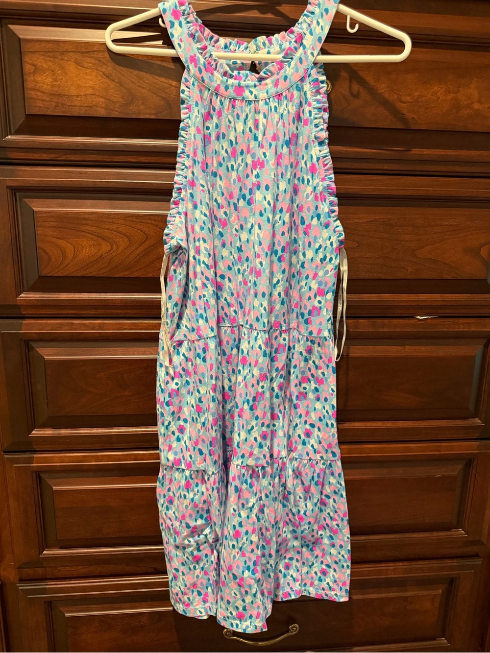 Lilly Pulitzer Sleeveless Tiered Dress in Blue, Pink & Teal